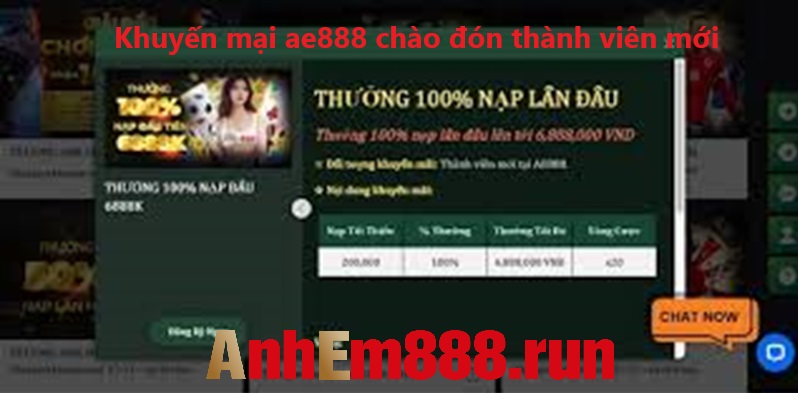 khuyến mại ae888 chào đón thành viên mới